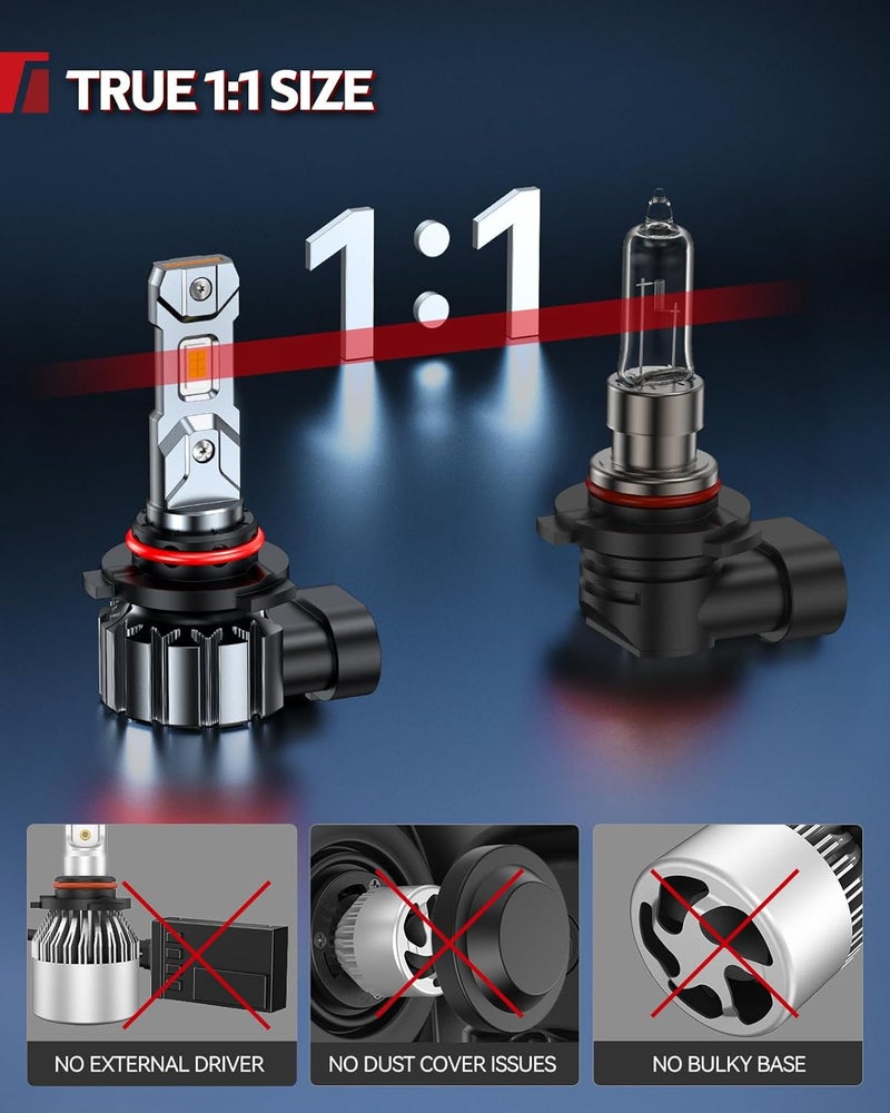 Torchbeam HB3/9005 Led Lamp with 30,000LM, HB3 LED Bulb with 1:1 Mini Size Quick Install Plug and Play, 60000 Hours lifespan, Canbus Ready, Pack of 2 - Image 4